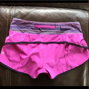 LuluLemon Magenta speed shorts.Size 6.Used twice